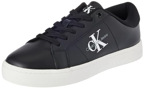Calvin Klein Jeans Herren Sneaker Classic Cupsole Low Leder, Mehrfarbig (Black/Bright White), 46 EU