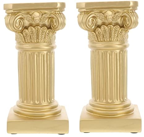 Yardwe 2 Stück Römische Säule Im Europäischen Stil Minimalistische Wohnkultur Griechische Statue Römische Statue Hochzeit Tischsäule Griechische Säule Skulptur Antikes Steinharz