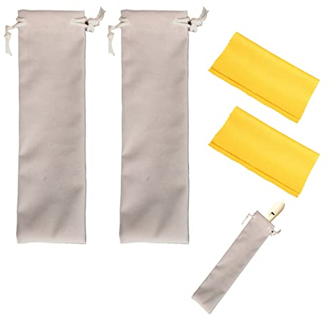 Custodia Flauti, Flauti Custodia, Custodia per Flauto, Sacchetto per Flauto, Sacchetto Stoffa per Flauto, Borsa per Trasporto di Flauto, Custodia Flauto Dolce Soprano, con Kit di Pulizia