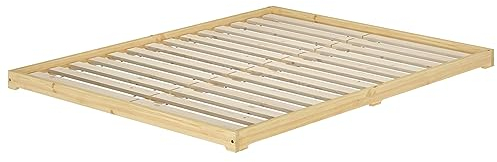 Erst-Holz Futonbett Bodenbett extra niedriges Holzbett 160x200 Kiefer lackiert V-60.47K-16, Ausstattung:Rollrost inkl.