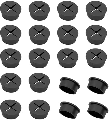 FRUHLING 18 Stück Flexible Silikon Kabeldurchführung Schreibtischdurchführung Kabeldurchlass Kabel Lochabdeckung Tülle 25 mm für Schreibtisch Computertisch Arbeitsplatten Möbel