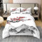 Homewish Coton, Housse de Couette 220x240 Style Japonais, Ensemble de Literie Imprimé de Fleurs de Cerisiers Rouges pour Adultes Femmes Ados, Parure de Lit Peinture À L'Encre du Mont Fuji