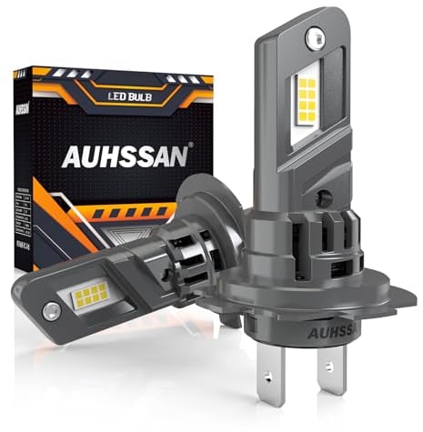 H7 LED Headlight Bulb, 80W 26000LM Super Bright H7 LED Headlights Conversion Kit 6500K Cool White for High or Low Beam, 500% Brighter Wireless Plug and Play Mini Car Bulbs Replacement, Pack of 2