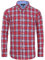 J.VER Karohemd Bier Herren Hemd Oktoberfest Freizeithemd Baumwolle Plaid Hemd Normal Fit Weich Langarmshirt Männer Oberhemd mit Tasche,Rot Weiß Blau,4XL