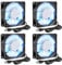 4Pcs 80mm/3.15inch for DC Fan 5V Computer Case Fan 80x80x25mm USB 8025 Blue LED Power Cooling Fan DC Brushless Cooler Fan 8cm for PC Case CPU Brushless Axial Radiator Fan