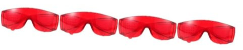 Uonlytech 4pcs Protection Goggle Goggles Over Safety Eyewear Anti-scratch Eyewear Over Eyeglasses Safety Welding Protective Goggles Protective Red Plastic