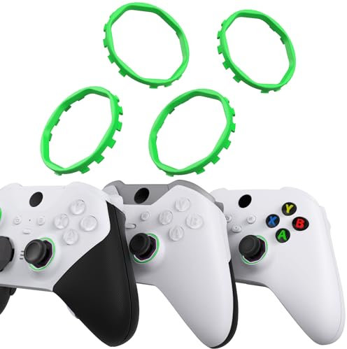 eXtremeRate 8 eckige Joysticks Accent Rings für Xbox One Elite, für Xbox Elite Series 2-/2-Core, Custom Zentierringe Ersatzteil für Xbox Series X/S Controller eXtremeRate ASR-Version Shell-Grelle Grün