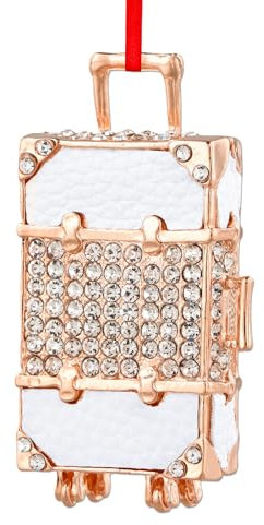 WhatSign Koffer-Weihnachtsschmuck – Metall-Reise-Ornamente für Weihnachtsbaumschmuck, Rollkoffer, Weihnachtsbaum, Andenken, Ornamente für Frauen, Mädchen, Tochter