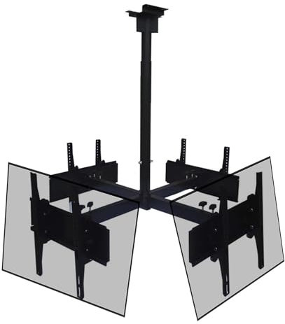 CAMEKIGZ Supporto per TV a soffitto a 4 Lati - Supporto per TV a Parete, per TV da 32-65 Pollici Telaio Girevole a 360°, può inclinare Il Sollevatore telescopico per TV, Supporta 4 schermi,
