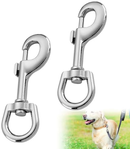 Karabiner Hundeleine mit Drehgelenk, 2pcs Bolzenkarabiner Scherenkarabiner aus Zinklegierung Doppelkarabiner Karabinerhaken Klein Schlüssel Karabiner FüR Tierhalsbänder Bergsteigen