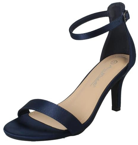 Spot On Ladies Wide Fit High Heeled Evening Sandals F1R2121