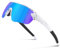 suoso Sportbrille-Fahrradbrille-Herren-Damen-Polarisierte-Sonnenbrille-Sunglasses-Men-Women-UV400 Schutz-Schnelle Brille Rave,c-Weiß Blau