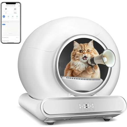 Scatola di sabbia per gatti autopulente, 74 l, grande lettiera per gatti XXL con rilevatore di infrarossi e sensori di peso, controllo delle applicazioni design salvaspazio lettiera chiusa per gatti