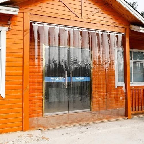 Strip Curtain PVC, Transparent Sliding Door, Soft PVC Folding Door Curtain, Easy to Install Partition Curtain(3.8mX2.5m)