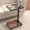 XNSDXV C Shaped Side Table Adjustable Height, 360°Swivel Bedside Table With Wheels, End Table for Small Spaces, Sofa Side Table For Living room, Bedroom, Bed,Couch (Walnut Color)