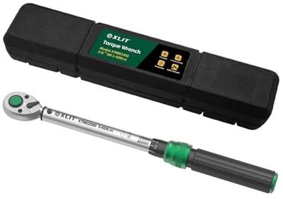 XLIT Drehmomentschlüssel 3/8 Zoll, 5-60 Nm ±3% Präzision – 72 Zähne Ratsche aus Chrom-Vanadium-Stahl mit Aufbewahrungsbox für Auto, Motorrad, Fahrrad, KFZ-Wartung & Reifenwechsel