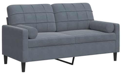 Mhdvray 2-Sitzer Samtsofa Dunkelgrau 157 x 77 x 80 cm mit abnehmbaren Kissen Modernes küchensofa kleine Couch für Wohnzimmer Jugendzimmer Balkon