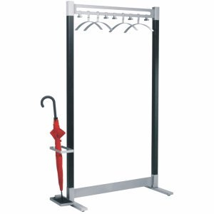 Kerkmann Reihengarderobe Montana, BxTxH 1000x460x1700 mm, aus Stahl, schwarz/alusilber