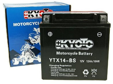 Batterie Kyoto 12 V GTX14-BS MF sans entretien.
