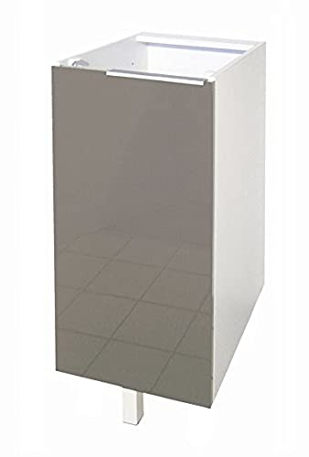 Berlioz Créations CP3BT Unterschrank für Küche mit 1 Tür in taupefarbenem Hochglanz, 30 x 52 x 83 cm, 100 Prozent französische Herstellung