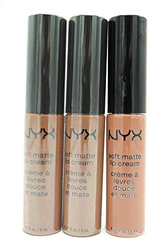NYX PROFESSIONAL MAKEUP Weiche Matte Lippencreme, Stockholm, London, Abu Dhabi - Nude Collection 1, 3-er Pack