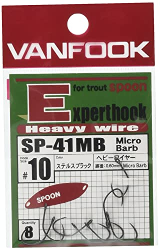 SP-41MB VanFook Haken mit Öhr und Widerhaken zum Spoon-Fischen Gr. 10 / Inhalt: 8 Haken