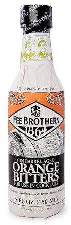 Fee Brothers | Gin Barrel Aged Orange | 150 ml | für Cocktails & Longdrinks | sehr bitterer Geschmack von Orangenschale | ein Hauch von Zimt & Kardamom | Erinnert an Wacholder & Gin