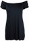 New Ladies Off Shoulder Gathered T-Shirt Tops Womens Gypsy Boho Ruched Elasticated Stretch Top Plus Size Black Size 26 – 28