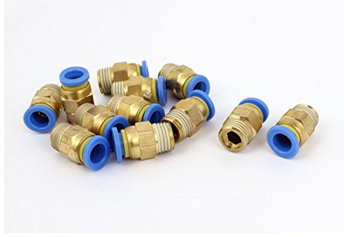 sourcing map 8mm Tuyau 1/4 filetage mâle BSP Connecteur rapide Raccords air pneumatiques 12 Pcs