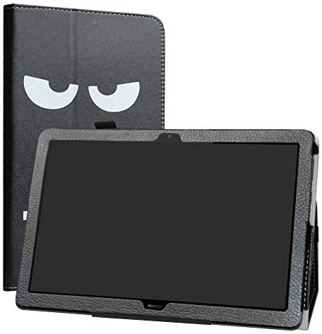 LiuShan Funda para Huawei MediaPad T5 10 2018 Android Tablet, Negro, Unisex, Folio, Soporte Cuero con Funda Caso, Cierre Magnético, Ver Películas o Escribir