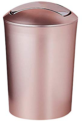 PHYNEDI 10L Kunststoff Mülleimer mit Schwingdeckel Flip Top Mülleimer-Roségold