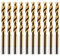 Box of 10 x 4.2mm HSS M2 Fully Ground Jobber Drill Bit Tin Titanium Nitride Coated DIN338 Standard (4.2mm x 75mm)