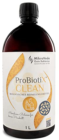 MikroVeda ProbiotiX Clean mikrobiotisches Bio-Reinigungsmittel, 100% natürlicher Allzweckreiniger, Orangenreiniger Konzentrat 1l