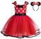 Lito Angels Vestito Costume Minnie per Bambina con Cerchietto, Taglia 3-4 Anni, Rosso Pois (Etichetta in Tessuto 120)