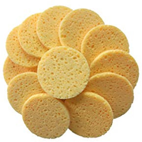 Kosmetik Schwamm Gesicht Reinigungsschwämme Weich Rund Make up Schwamm Abschminkschwamm für Frauen Mädchen Körper Bad Dusche Spa Gelb Größe M 20 Stück