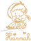 Fille et doudou lapin avec prénom appliqué thermocollant personnalisé