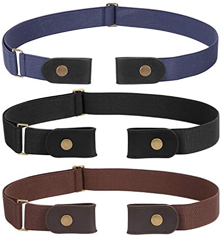 3 Stück Gürtel ohne Schnalle Herren, Elastischer Gürtel Unsichtbare Dehnbarer Justierbar Stretchgürtel Schnallenfreier 3.51 Breit für Jeans Hosen