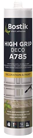 BOSTIK A785 HIgh Grip Deco Weiß – Sofortiger Acrylklebstoff mit Hoher Anfangshaftung und Endfestigkeit, Nicht Korrosiv, 390g
