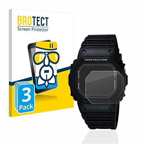 BROTECT Schutzglas für Casio G-Shock GW-5000-1JF | 3 Stück Transparenter Displayschutz Made in Germany Schutzfolie Panzer Folie Glas 9H Anti-Fingerprint Einfache Montage Clear