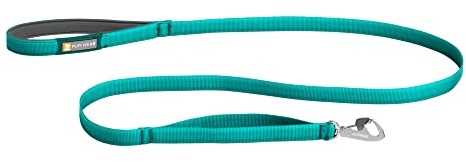 RUFFWEAR Front-Leine, leicht, 1,5 m, Starke Leine mit gepolstertem Griff und sicherem drehbarem Crux-Clip, kompaktes, flaches Tubelok-Gurtband, Aurora Teal (Einheitsgröße, für alle Rassen)