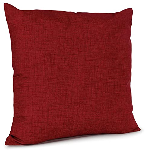 ANRO Kissenbezug Kissenhülle Kissen Sofakissen Zierkissen Deko Kissenbezüge Leinenoptik Rot 40x40cm mit Füllung
