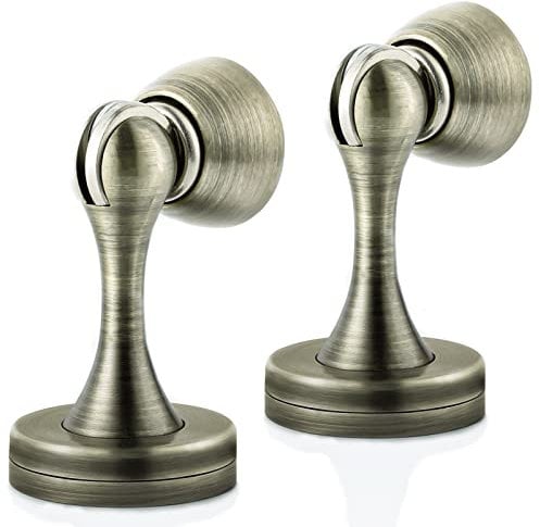 KOLAKO Magnetic Door Stop, Bronze Magnetic Door Stopper, Heavy Duty Solid Metal Soft Magnet Door Catch Modern Magnetic Doorstop for Bottom of Doors Installed to Keep Door Open