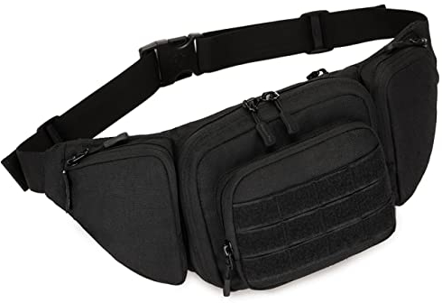 Tactical Waist Pack tragbar Fanny Pack Outdoor Army Hüfttasche Military Taille Pack für Radfahren Camping Wandern (schwarz#2)