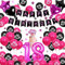 CHMMY 18 Geburtstag Mädchen deko 18. Geburtstag Luftballon Schwarzrosa Geburtstagdeko Mädchen Folienballon 18 Ballon Deko Geburtstag Happy Birthday Girlande Decorations - Geburtstag Mädchen Pink