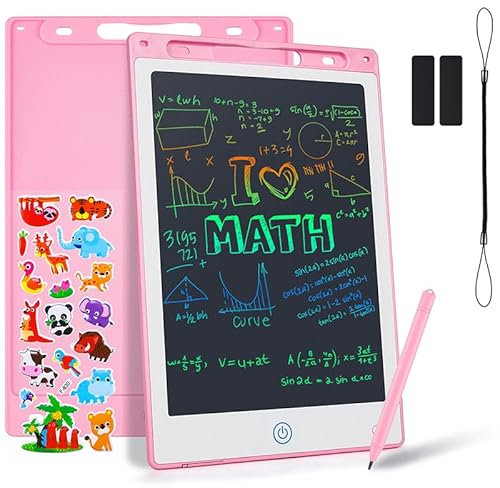 Coolzon Buntes LCD-Schreibtablett für Kinder, 25,4 cm, löschbares Schreibtablett mit Sperrfunktion, Zeichenblock für Kinder, Zeichenblock zum Malen, Zeichnen und Memo-Listen, kostenlose