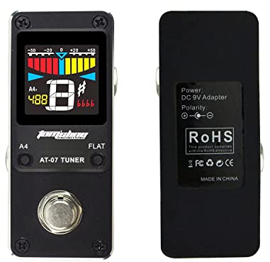 Tom'sline Pedal Tuner Chromatic für Gitarre und Bass,Pitch 430-450Hz,Hochauflösender Farbbildschirm, Upgrade Smart Chip, schnelle Abstimmung