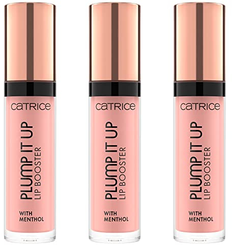 Catrice Plump It Up Lip Booster, Nr. 060, Nude, kühlend, Färbeeffekt, vergrößernd, glänzend, vegan, ohne Alkohol, ohne Parabene, ohne Mikroplastikpartikel, 3er Pack (3x3.5ml)