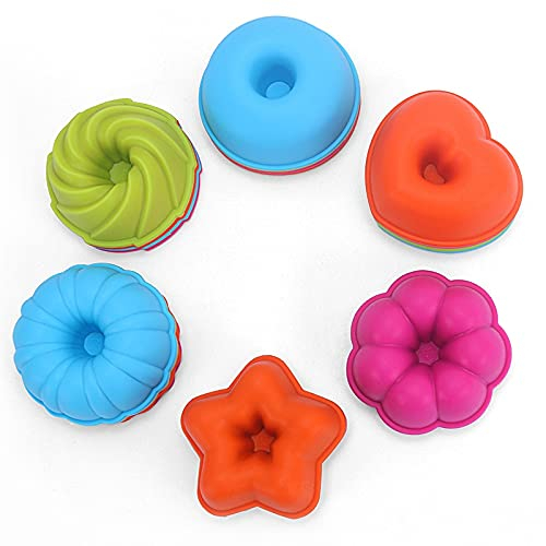 24 moldes individuales de donuts de silicona para hornear pastel molde de silicona DIY horno para hornear hornear molde para hornear