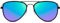 Cheapass Sonnenbrille Damen Herren Classic Navy Retro Big Blue verspiegelte recycelte UV-geschützte Gläser mit Metallrahmen