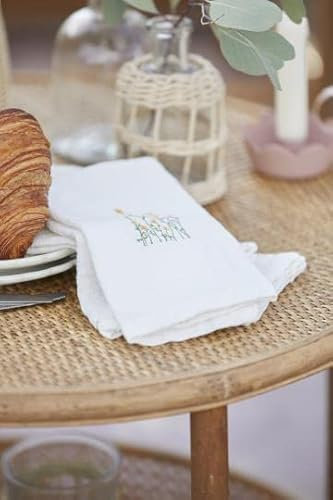 IB Laursen Stoffserviette Butter Cream mit gelben Butterblumen - 40x40 cm, 1 Stk